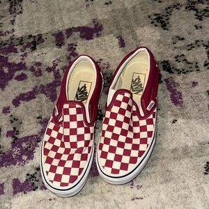 Vans checkered dark pink size 7.5 Women